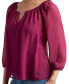 ფოტო #3 პროდუქტის Juniors' Keyhole-Neck Raglan-3/4-Sleeve Textured Top