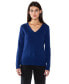 ფოტო #1 პროდუქტის Women's 100% Pure Cashmere Long Sleeve Pullover V Neck Sweater (8160, Lime, Large )