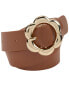 Faux Leather Daisy Belt in Tan M