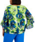 ფოტო #2 პროდუქტის Plus Size Printed Ruffle-Sleeve Top