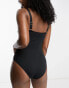 Hunkemoller scallop balcony swimsuit in black