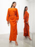 Фото #1 товара ASOS EDITION ruched side cowl back maxi dress in rust