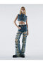 Фото #1 товара Çok Yıpratmalı Kot Pantolon Düz Paça Cepli Pamuklu - Nora Straight Jeans