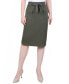 ფოტო #1 პროდუქტის Petite Slim Belted Scuba Crepe Skirt