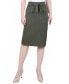 Petite Slim Belted Scuba Crepe Skirt