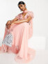 Фото #2 товара Maya ditsy floral embellished lehenga maxi skirt in blush