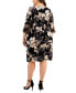 ფოტო #2 პროდუქტის Plus Size Printed Faux-Wrap Dress