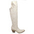 Фото #2 товара Corral Boots Glitter And TooledInlay Knee High Snip Toe Cowboy Womens White Cas