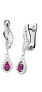 Фото #2 товара Silver earrings with rubies and zircons SVLE0660SH8R100