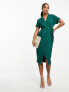 Фото #11 товара Closet London Petite kimono wrap dress in emerald