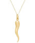 Фото #3 товара Italian Gold polished Cornicello Horn 18" Necklace in 10k Gold
