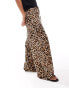 Stradivarius Petite pull on trouser in leopard