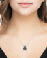 ფოტო #4 პროდუქტის Black Diamond Owl 18" Pendant Necklace (1/6 ct. t.w.) in Sterling Silver