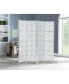 Фото #5 товара Quarterfoil infused Diamond Design 4-Panel Room Divider, Silver