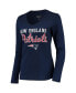 Фото #3 товара Women's Navy New England Patriots Post Season Long Sleeve V-Neck T-shirt