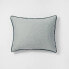 Фото #4 товара Full/Queen Textured Chambray Cotton Duvet Cover & Sham Set Dark Teal Blue -
