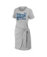 Фото #4 товара Women's Heather Gray Los Angeles Dodgers Plus Size Knotted T-shirt Dress