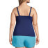 Фото #6 товара Plus Size Mastectomy Square Neck Tankini Swimsuit Top Adjustable Straps