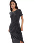 Vero Moda knot front maxi dress in black with white stripes Schwarz W Weiß, L - EU 40 - фото #3