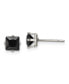 ფოტო #1 პროდუქტის Stainless Steel Polished Black Square CZ Stud Earrings