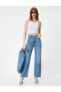 Фото #2 товара Düz Paça Kot Pantolon Cepli - Nora Longer Straight Jeans