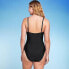 Фото #3 товара Women's Mesh Front One Piece Swimsuit - Shade & Shore Black M