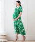 ფოტო #6 პროდუქტის Women's Maternity Midi Length Maternity-To-Nursing Wrap Dress