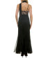 Women's Lace-Bodice Chiffon Ruffled-Hem Gown