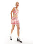 Something New X Chloe Frater skort co-ord in red check