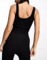 Фото #8 товара ASOS 4505 Icon seamless rib deep plunge vest in black