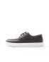 Фото #4 товара ASOS DESIGN boat shoes in brown faux leather