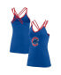 Women's Royal Chicago Cubs Barrel It Up Cross Back V-Neck Tank Top