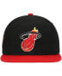 ფოტო #3 პროდუქტის Men's Black, Red Miami Heat Hardwood Classics Core Side Snapback Hat