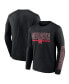 Фото #4 товара Men's Black Nebraska Huskers Modern Two-Hit Long Sleeve T-shirt