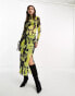 Фото #4 товара Object lettuce edge maxi skirt co-ord in mixed lime print