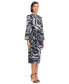 Фото #7 товара Платье Donna Morgan High-Neck с длинными рукавами на завязке