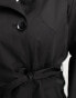 ONLY Curve belted short trench coat in black Черный, XL - EU 54 - фото #4