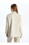 LCW Vision Çizgili Uzun Kollu Keten Karışımlı Kadın Blazer Ceket