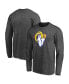 Фото #1 товара Men's Heathered Charcoal Los Angeles Rams Big and Tall Primary Logo Long Sleeve T-shirt