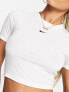 Nike Essential mini swoosh crop t-shirt in white