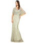 Фото #1 товара Women's Cape Sleeve Mermaid Gown