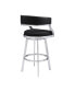 Фото #4 товара Saturn 26" Counter Height Swivel Gray Artificial leather and Brushed Stainless Steel Bar Stool