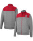 ფოტო #1 პროდუქტის Men's Charcoal, Crimson Washington State Cougars Putter Herringbone Full-Zip Jacket