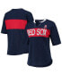 ფოტო #1 პროდუქტის Women's Navy, Red Boston Red Sox Lead Off Notch Neck T-shirt