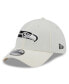 Men's Cream Seattle Seahawks Chrome Collection 39THIRTY Flex Hat