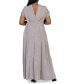 ფოტო #3 პროდუქტის Plus Size Front Slit Empire Waist Maxi Dress