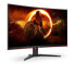 PC-Gamer-Bildschirm AOC CQ32G2SE/BK 31,5 VA gebogenes QHD 1 ms 165 Hz HDMI DisplayPort HP Pivot Freesync Premium