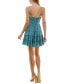 Фото #5 товара Juniors' Tiered Lace-Up Ruffled Mini Dress