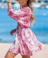 ფოტო #3 პროდუქტის Women's Floral Print Tassel Mini Beach Dress