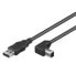 Wentronic USB 2.0 Hi-Speed Cable 90° - black - 0.5 m - 0.5 m - USB A - USB B - USB 2.0 - 480 Mbit/s - Black